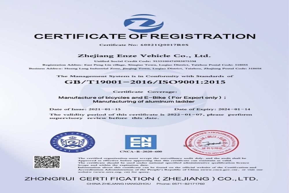 ENZE Vehicle ISO-9001